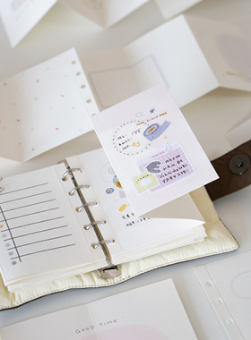 橙子手帐studio新款M5活页内页两折页三折页替换内芯手账素材页