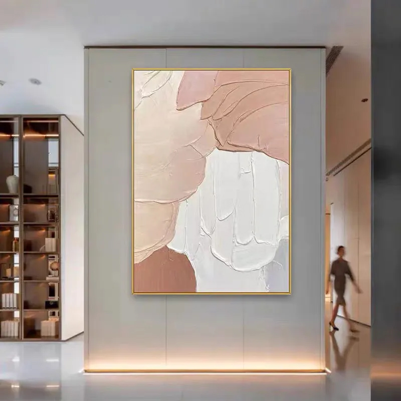 手绘油画抽象色块立体厚肌理简约玄关装饰背景墙壁画走廊过道挂画图片