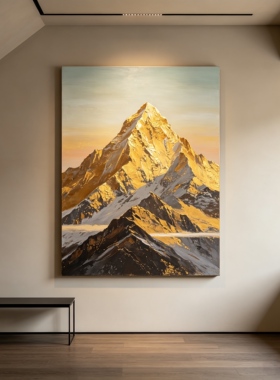 原创大芬村手绘油画山水风景装饰画客厅背景墙挂画中古风玄关挂画
