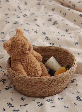 ins风草编婴儿摄影摆件草编篮子