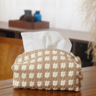 棕色简约现代抽纸袋客厅餐桌布艺纸巾盒多款多色纸巾袋文艺复古