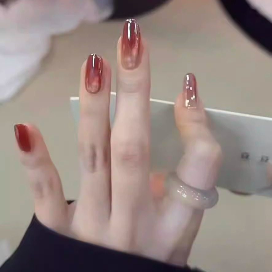 M391气质新年美甲高级镜面猫眼穿戴甲半手工显白猫眼贴片可拆,彩妆/香水/美妆工具,穿戴甲/甲片,淘宝优惠券,粉丝福利购,淘宝优惠卷