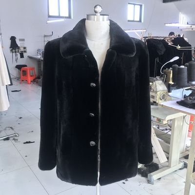 进口男款休闲翻领中年貂皮大衣