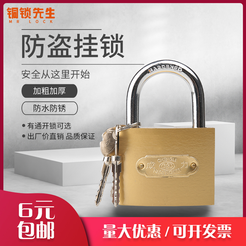 通用宿舍锁小挂锁仿铜通开挂锁学生衣柜小锁机箱锁仓库大门铁锁头