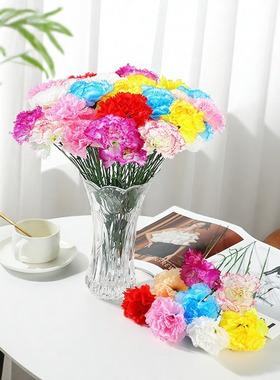 康乃馨仿真花假花客厅干花装饰品
