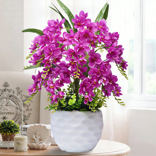 仿真花套装蝴蝶兰花电视柜盆栽