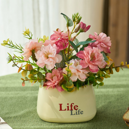 沁园春满星花life盆仿真花假花装饰摆件花束盆景室内家居办公摆设