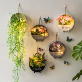 北欧ins风沁园春塑料壁挂花篮客厅室内餐厅墙面装 饰创意阳台挂件