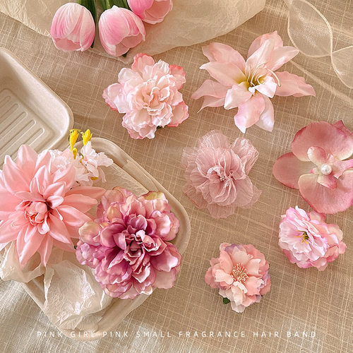 沁园春仿真花花头超仙花朵发夹高级感精致高颜值轻奢发饰可爱配饰