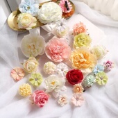 仿真花材料包diy簪花甜美装 饰花幼儿园手工花朵 饰假花痛包绢花装