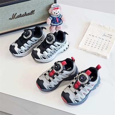 2026春季新品男童运动鞋户外老爹鞋厚底女童休闲鞋韩版软底跑步鞋