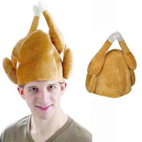 Stuffed Christmas Turkey Hat Adult Xmas Novelty Fancy Dress 节庆用品/礼品 圣诞帽 原图主图