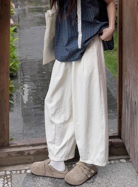 小个子垂感九分休闲裤女