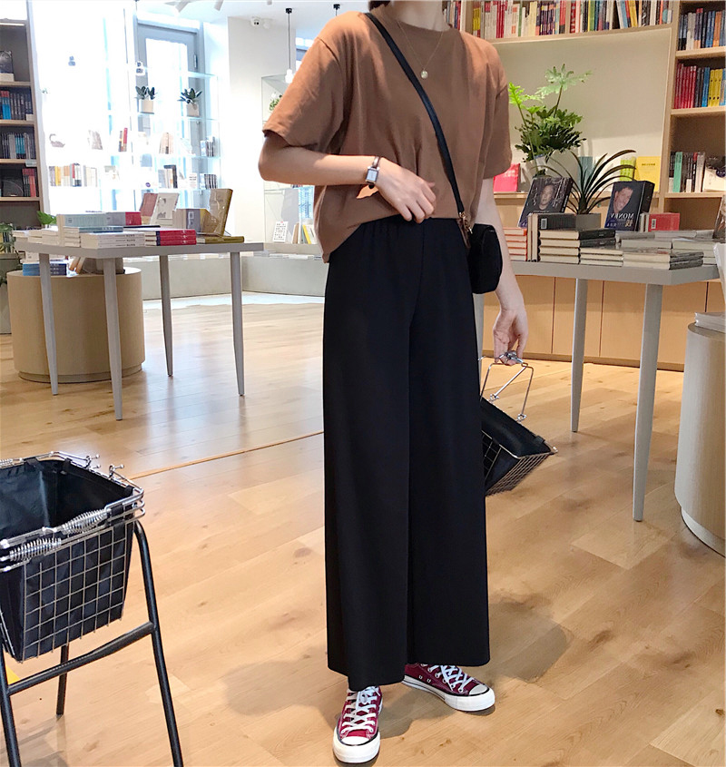 大码高腰阔腿裤女春夏垂