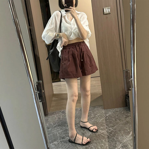 休闲a字短裤女大码夏季