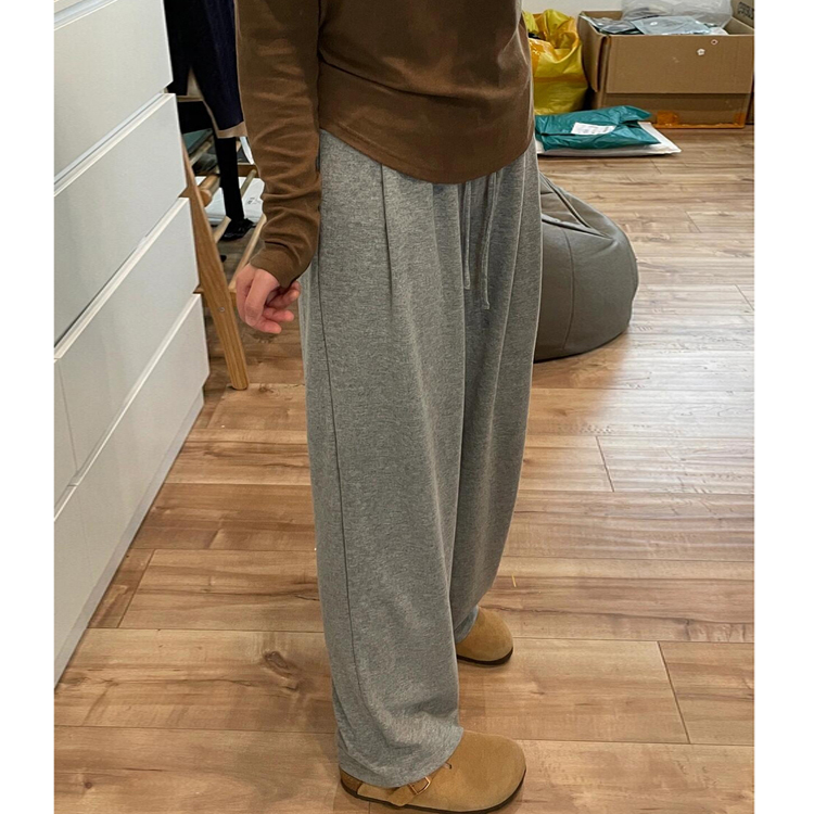 慵懒感休闲阔腿裤女大码秋季2025新款胖妹妹mm宽松显瘦运动直筒裤