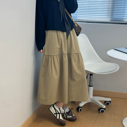卡其色休闲半身裙女大码秋季