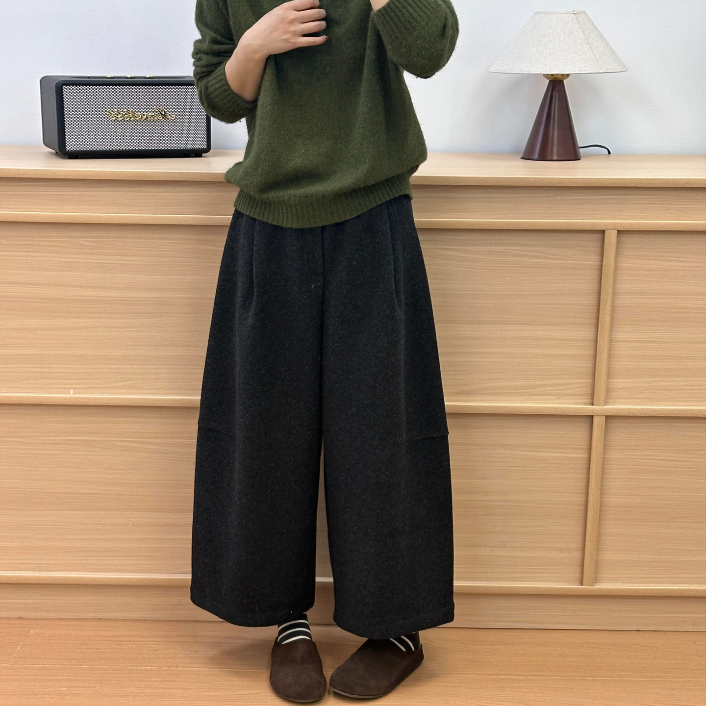 小个子加绒毛呢休闲裤女大码秋冬胖mm宽松显瘦八分直筒阔腿奶奶裤,女装/女士精品,大码裤装,淘宝优惠券,粉丝福利购,淘宝优惠卷