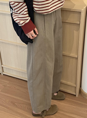 九分休闲直筒裤女大码春季2026新款胖妹妹mm宽松显瘦工装阔腿裤子