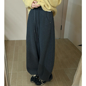 秋冬胖妹妹mm宽松显瘦束脚运动阔腿裤 加绒加厚直筒休闲卫裤 女大码