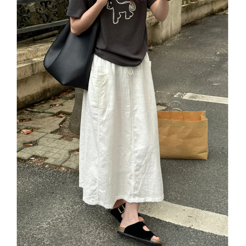 棉麻半身裙女大码夏季