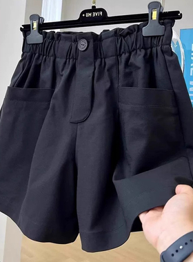 休闲花苞短裤女大码夏季薄款胖妹妹宽松显瘦居家运动五分阔腿裤子