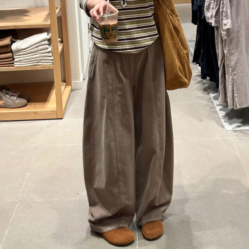 休闲工装裤女大码秋季