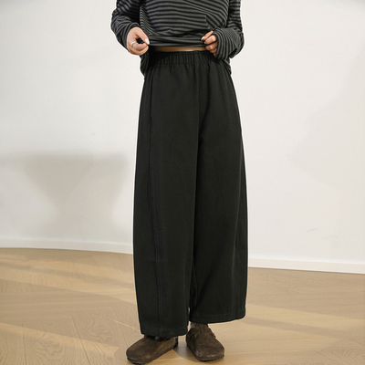 加绒小个子九分休闲直筒裤