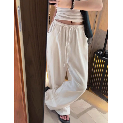 棉麻直筒休闲女大码夏季