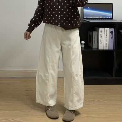 加绒九分灯芯绒休闲裤