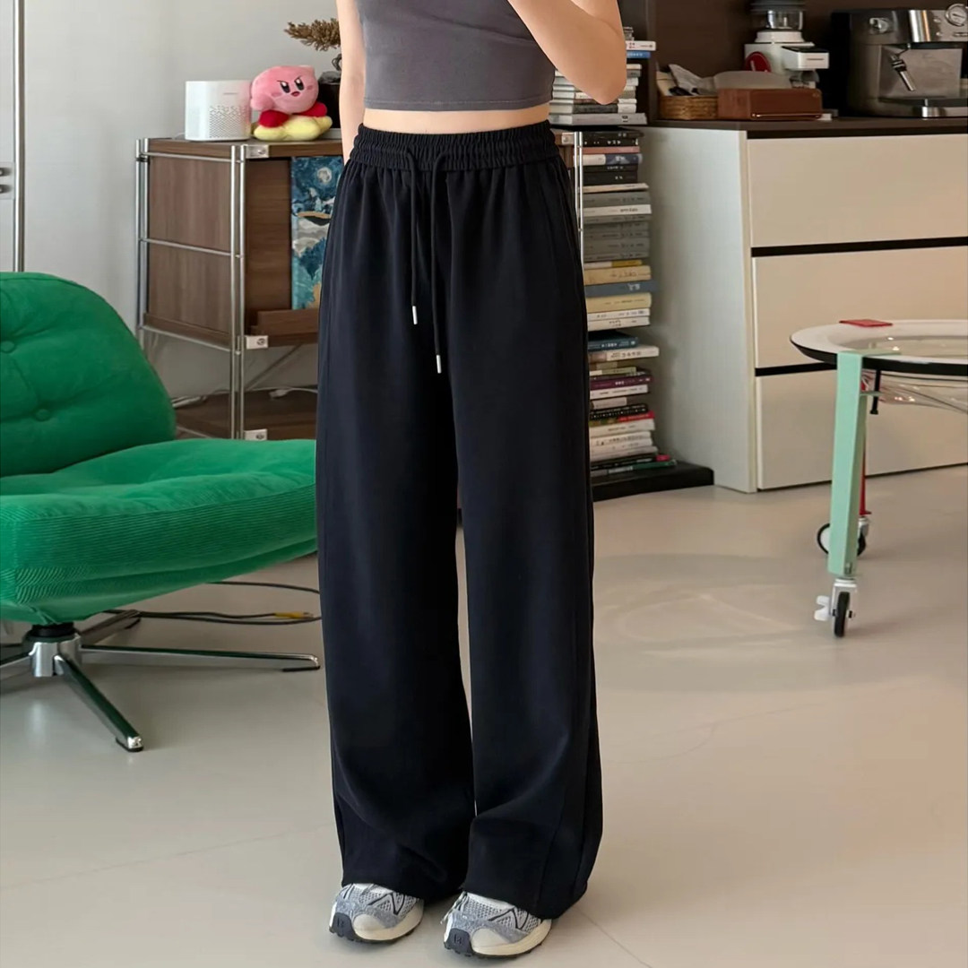 梨型身材直筒休闲卫裤女大码秋季2026新款胖mm宽松显瘦运动阔腿裤