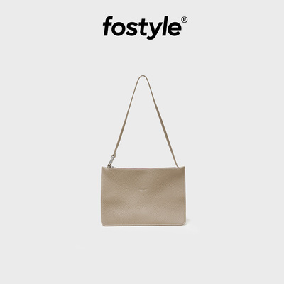 FOSTYLE小众设计师牛皮简约手提单肩包小巧休闲腋下包