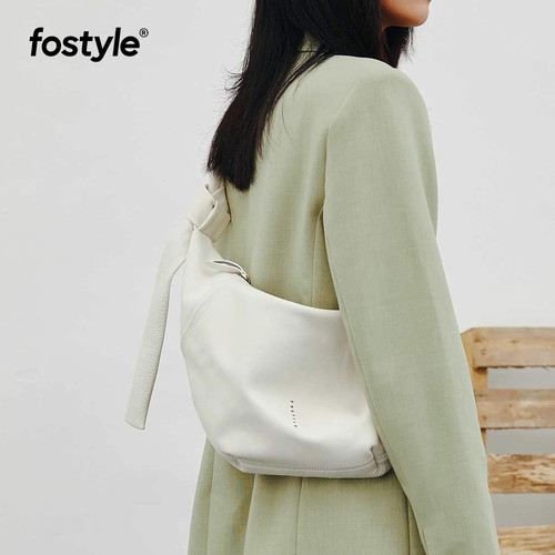 fostyle®正品banana饺子包大号休闲软牛皮单肩斜挎大容量香蕉包