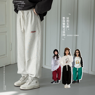女童裤子休闲裤春季2025新款儿童宽松运动风长裤纯棉束脚裤百搭潮