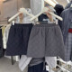 2025冬季 黑色深灰色夹棉口袋短裙时尚 质感松紧腰防走光裙子潮0100
