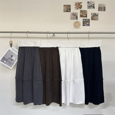 2025秋季荷叶边棉质A字裙