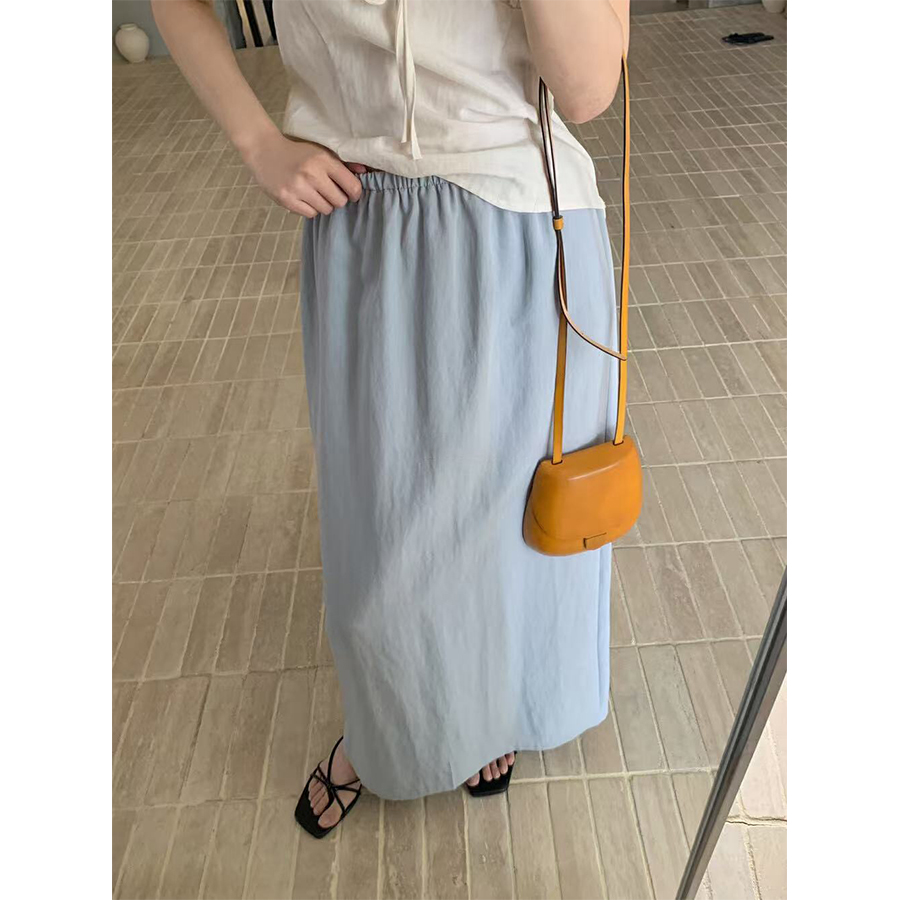 2025春季淺藍色天絲棉直筒裙