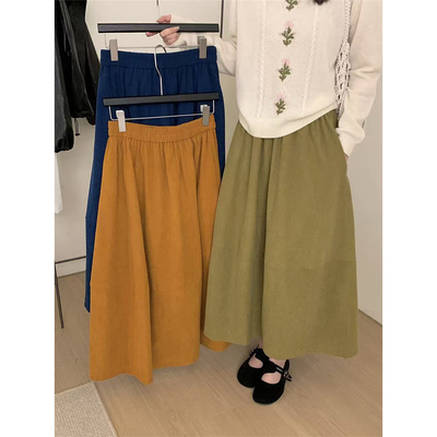 2025秋季彩色灯芯绒A字裙