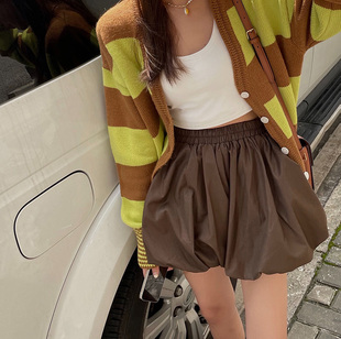 2025夏季韩版少女心爆棚立体蓬蓬花苞裤南瓜短裤灯笼裤百搭女裤子