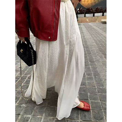 时尚蕾丝拼接半身裙欧货