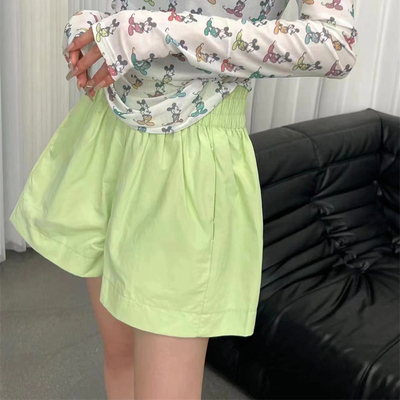 2025夏季彩色短裤三分裤A字裤蓬蓬短裤时尚百搭高腰显瘦潮欧货女