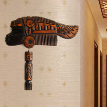 桃木雕刻黑人头壁饰欧式创意家居迪厅酒吧墙壁装饰品挂件木质挂饰