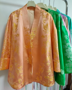国风国潮民国老缎子老面料孤品外套上衣女