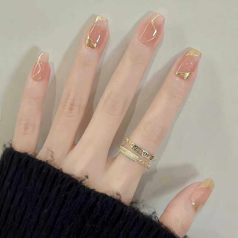 纯手工穿戴甲冰透裸色魔镜粉线条孕妇可拆卸美甲贴片简约温柔显白,彩妆/香水/美妆工具,穿戴甲/甲片,淘宝优惠券,粉丝福利购,淘宝优惠卷