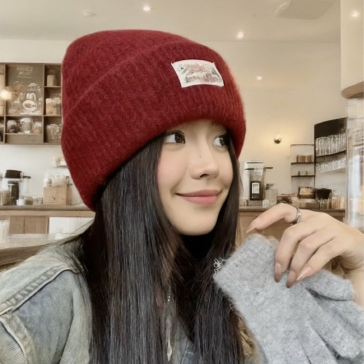 韩版针织毛线堆堆帽子女款2025新款秋冬季贴标红色保暖护耳冷帽男