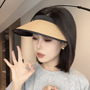 时尚 发夹式 韩版 草编空顶防晒遮阳帽子女款 户外发箍太阳帽 2025新款