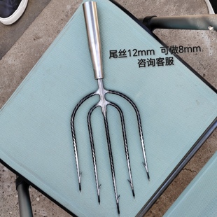 鱼叉头不锈钢鱼叉纯手工倒刺钢叉鱼神器叉鱼5齿尖排叉灯笼叉