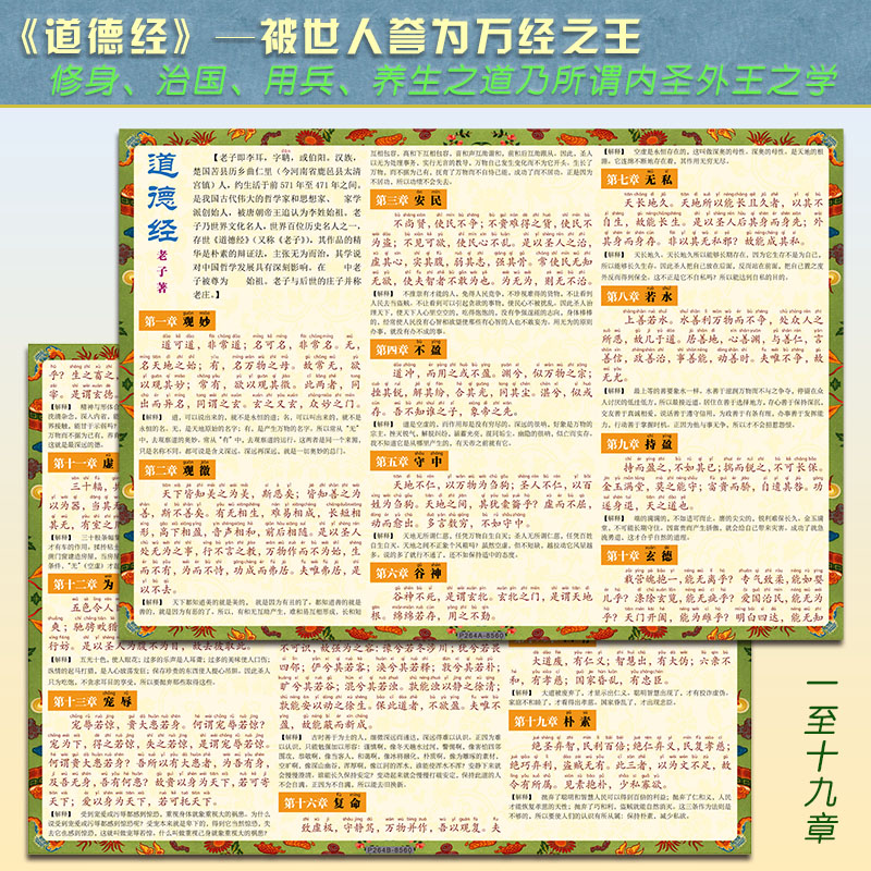 老子道德经三字经百孝经中华字经般若波罗蜜多心经声律启蒙贴挂图
