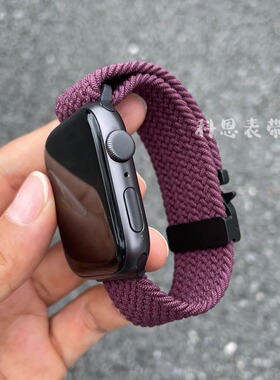 适用苹果手表iwatch987654表带Applewatch s10降落伞扣尼龙编织