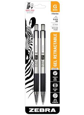 斑马G301G750按动式中性笔0.7mm
